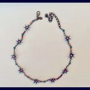 Womens Sorrelli 18in necklace- gold tone with turquoise gems